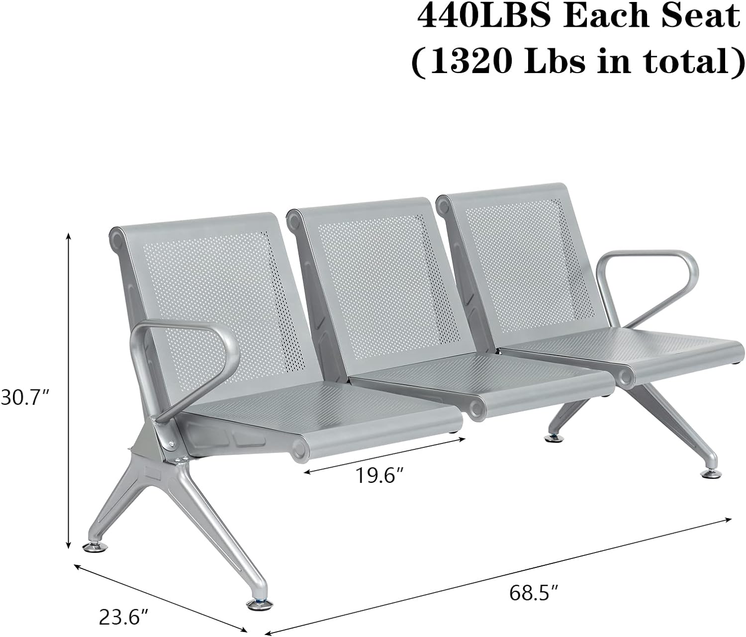 3 Link Airport Waiting Bench - Mutileon Furniture